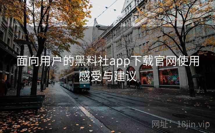 面向用户的黑料社app下载官网使用感受与建议